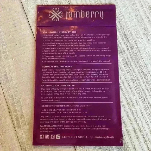 *Free With Bundle* Jamberry Nail Wraps Manicure Hand Polish Fingernail - Picture 2 of 2